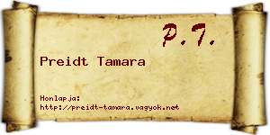 Preidt Tamara névjegykártya